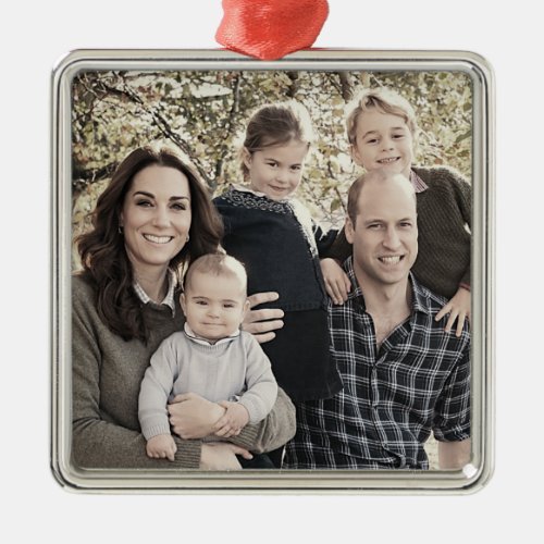Prince William and family Dec 2018 stylized Metal Ornament