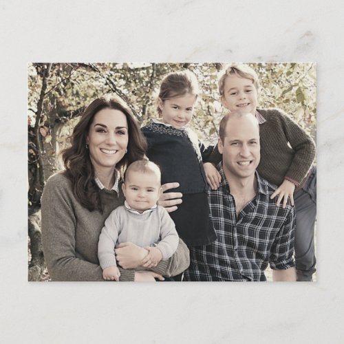 Prince William and family Dec 2018 stylized Postcard