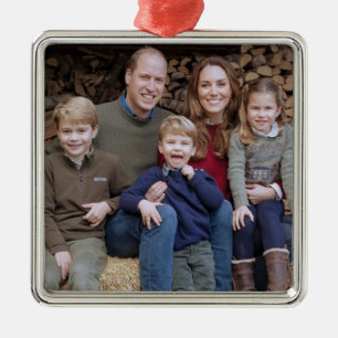 Prince William and family Dec 2020 stylized Metal Ornament