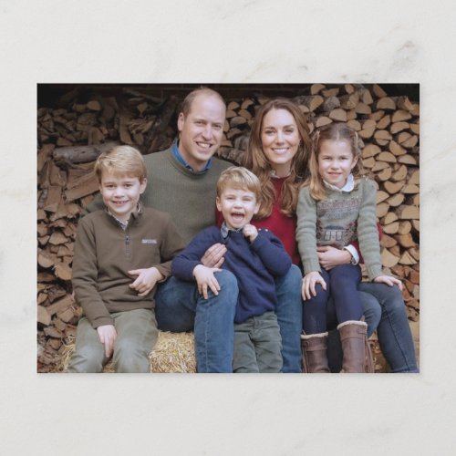 Prince William and family Dec 2020 stylized Postcard