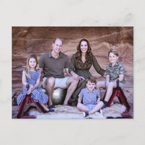 Prince William and family Dec 2021 stylized Postcard