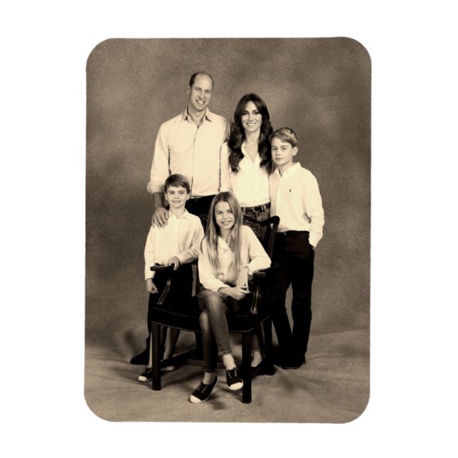 Prince William and family Dec 2023 stylized Magnet (Vertical)