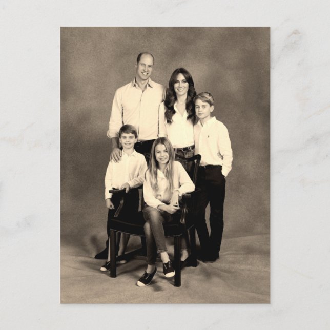 Prince William and family Dec 2023 stylized Postcard (Front)