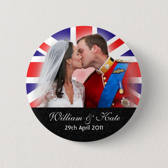 Prince William & Catherine Royal Wedding Button (Front)