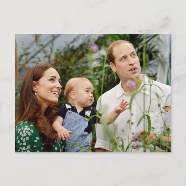 Prince William,Duchess Catherine & Prince George Postcard (Front)