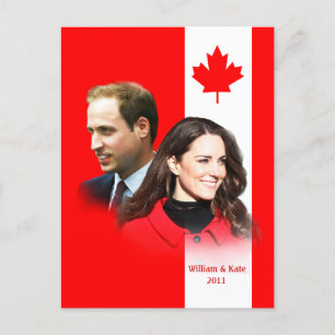 Prince William - Kate Middleton Canada Postcard