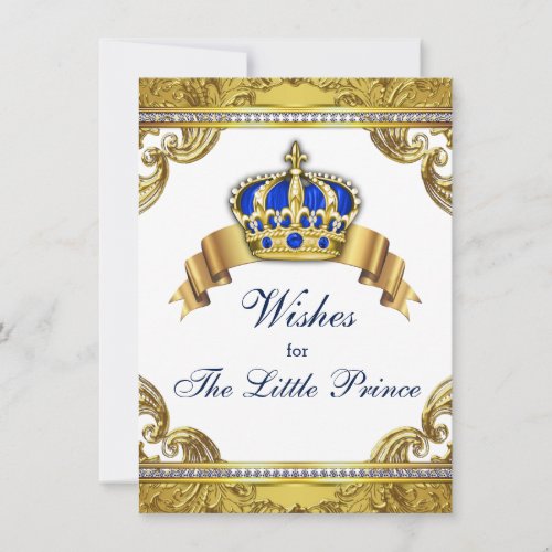 Prince Wishes for Baby Boy Baby Shower Advice Card