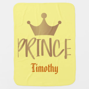 Prince with Crown and editable text Baby Blanket