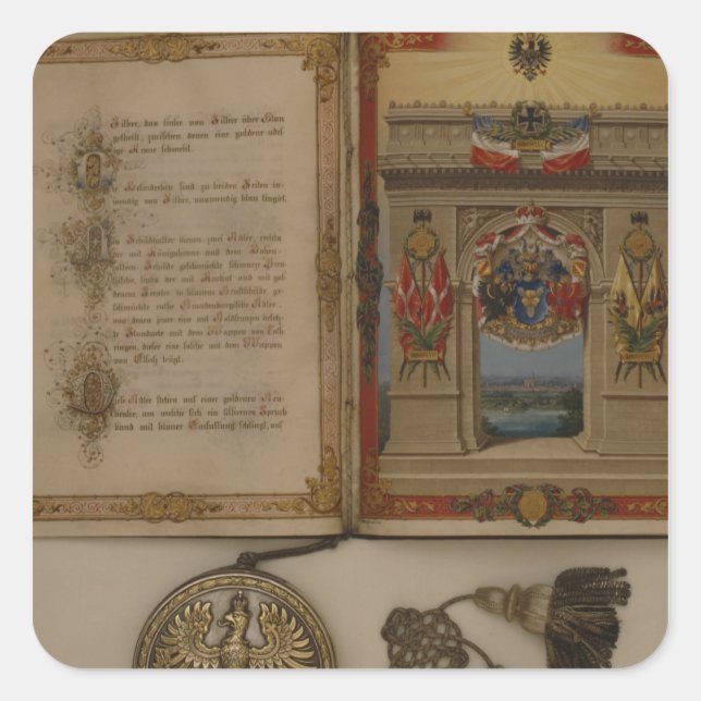 Prince's Diploma investing Otto von Bismarck Square Sticker (Front)