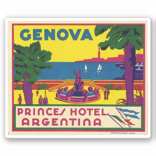 Princes Hotel Argentina Genova  Sticker (Front)