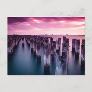 Princes Pier Melbourne Australia Purple Sunset Postcard