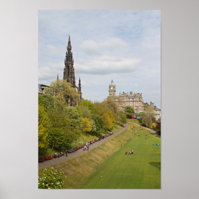 Princes Street Gardens, Edinburgh, Scotland Poster (Front)