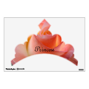 Princes Tiara wall decal Pink Rose Flower