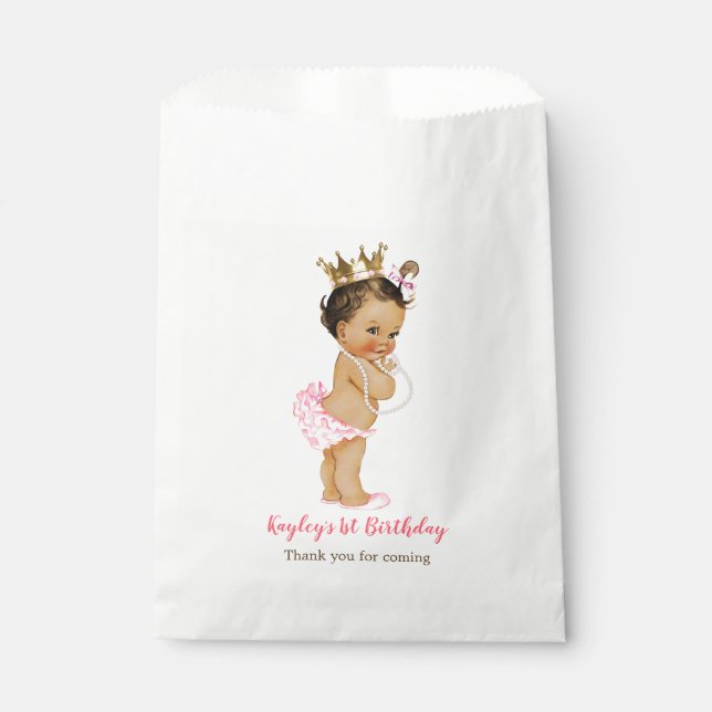 Princess 1st Birthday /Baby Shower Gift Favor Bag (Front)
