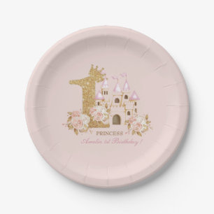  Princess 1st Birthday  Paper Plates