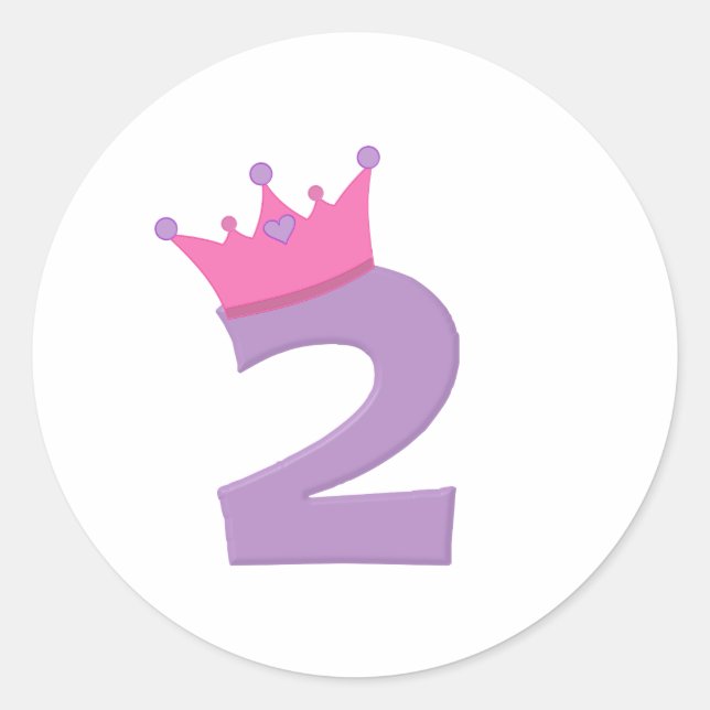 Princess 2 with Crown Classic Round Sticker (Front)