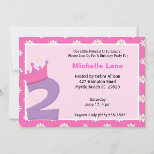 Princess 2nd Birthday Invitation