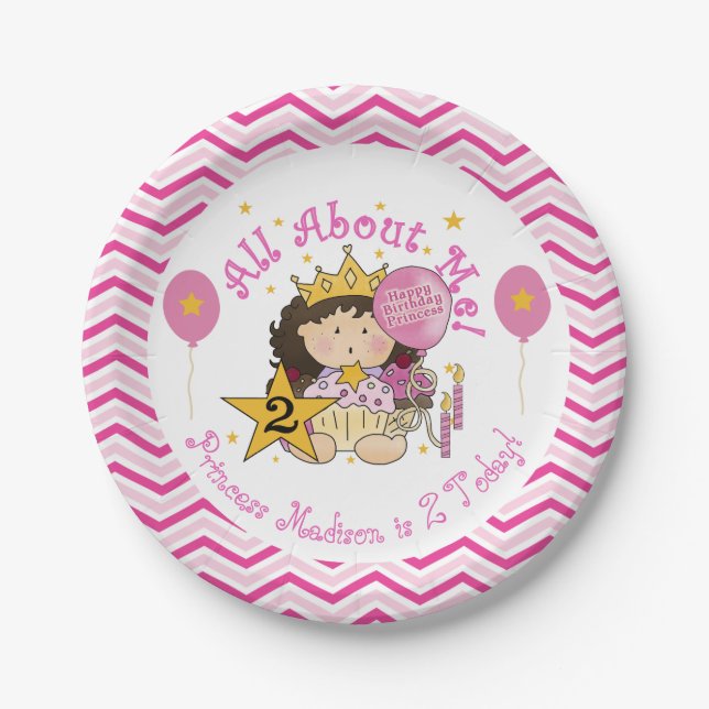 Princess 2nd Happy Birthday Paper Plates (Front)