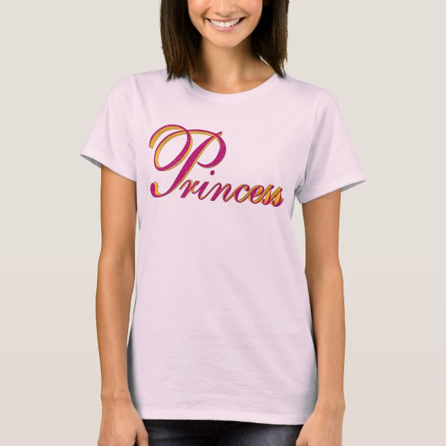 Princess 3D Pink & Gold T-Shirt (Front)
