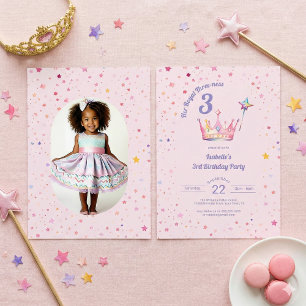 Princess 3rd Birthday Her Royal Threeness Photo Invitation