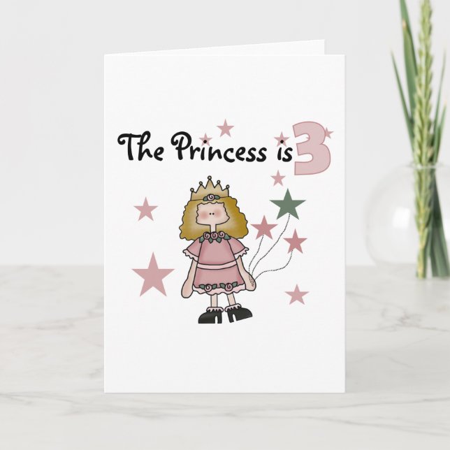 Princess 3rd Birthday Tshirts and Gifts Card (Front)