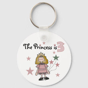 Princess 3rd Birthday Tshirts and Gifts Keychain