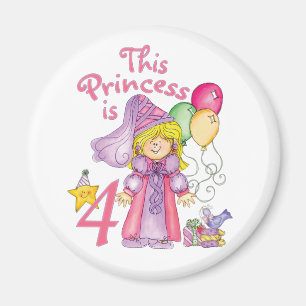 Princess 4th Birthday Magnet