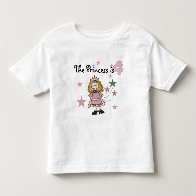 Princess 4th Birthday Tshirts and Gifts (Front)