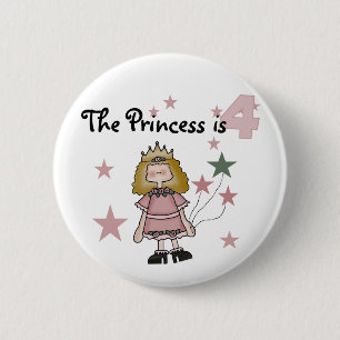 Princess 4th Birthday Tshirts and Gifts Pinback Button
