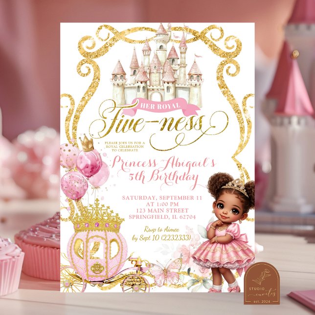 Princess African Afro Royal Fiveness Invitation (Creator Uploaded)