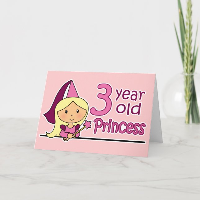 Princess Age 3 Card (Front)