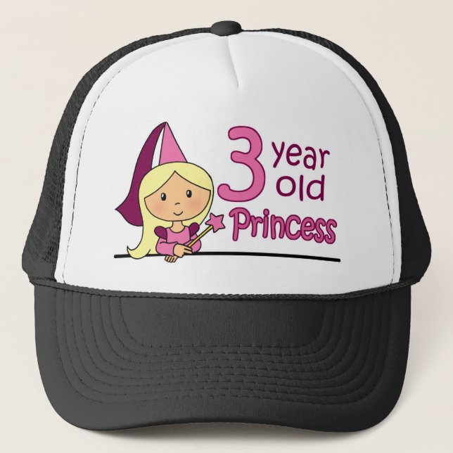 Princess Age 3 Trucker Hat (Front)