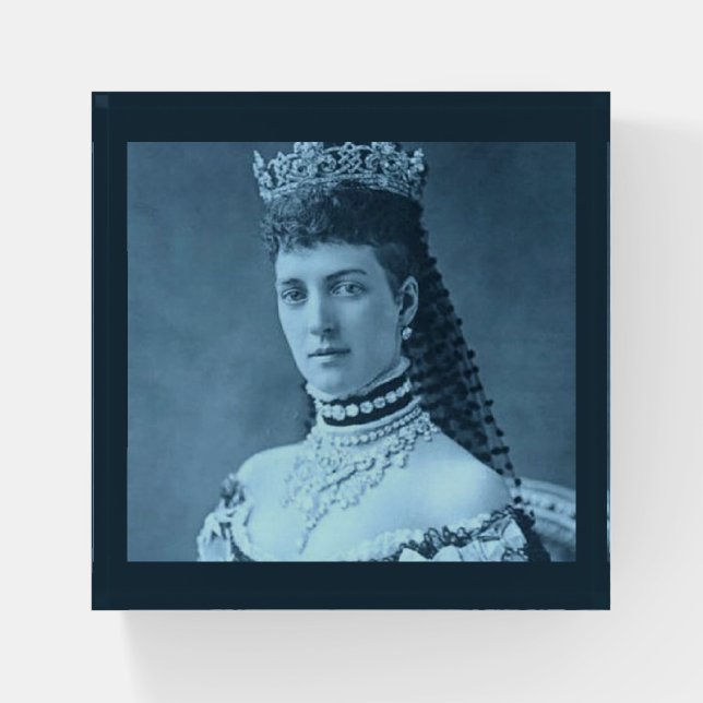 Princess Alexandra of Denmark in blue Paperweight (Front)