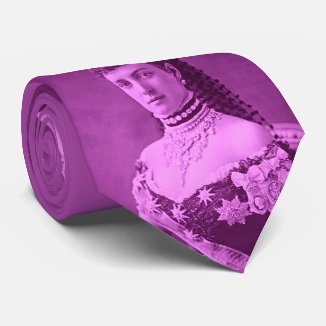 Princess Alexandra of Denmark in lavender print Neck Tie (Rolled)