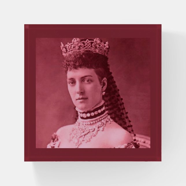 Princess Alexandra of Denmark in pink Paperweight (Front)