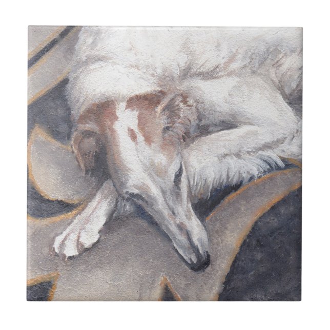 Princess Alia Borzoi Dog Art Tile (Front)