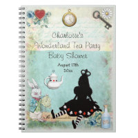 Princess Alice in Wonderland Baby Shower Guestbook Notebook