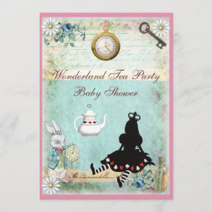 Princess Alice in Wonderland Baby Shower Tea Party Invitation