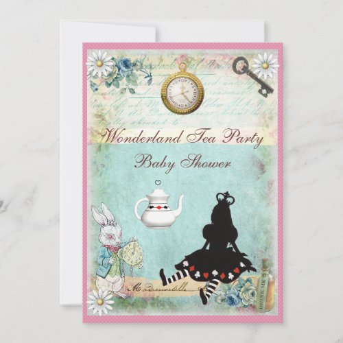 Princess Alice in Wonderland Baby Shower Tea Party Invitation