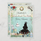 Princess Alice in Wonderland Tea Party Baby Shower Invitation (Front/Back)