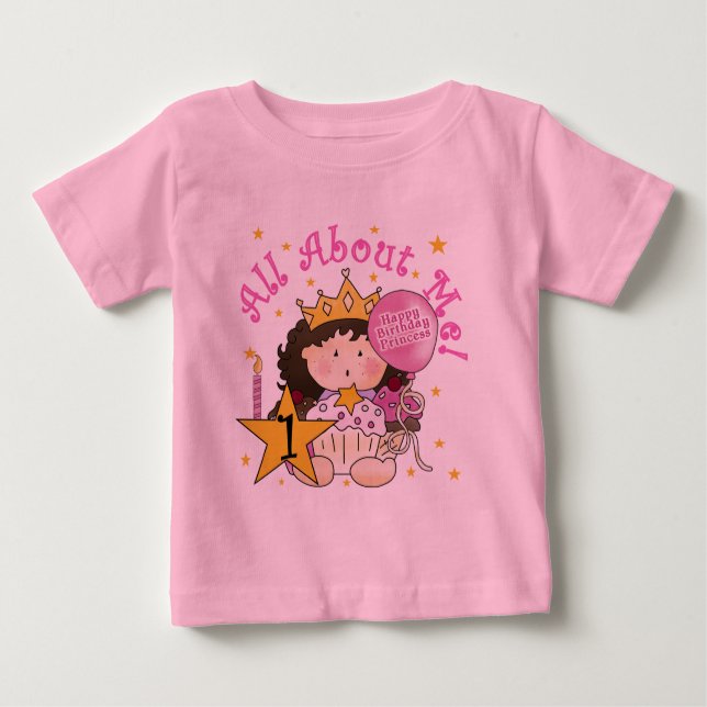 Princess All About Me 1st Birthday Tshirts (Front)