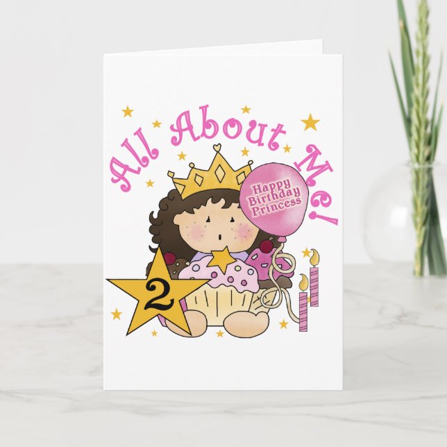 Princess All About Me 2nd Birthday Card (Front)