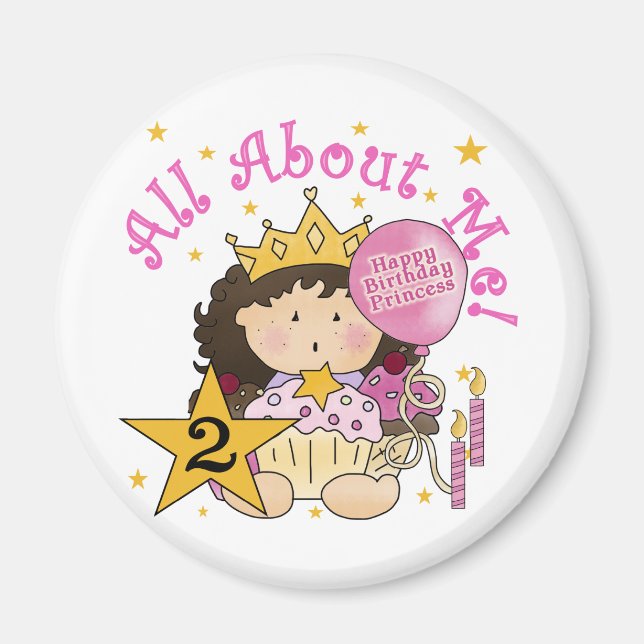 Princess All About Me 2nd Birthday Magnet (Front)