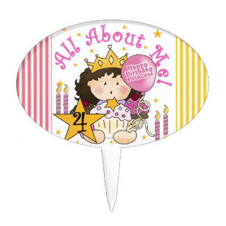 Princess All About Me 4th Birthday Cake Topper