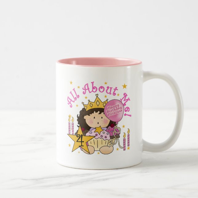 Princess All About Me 4th Birthday Tshirts Two-Tone Coffee Mug (Right)