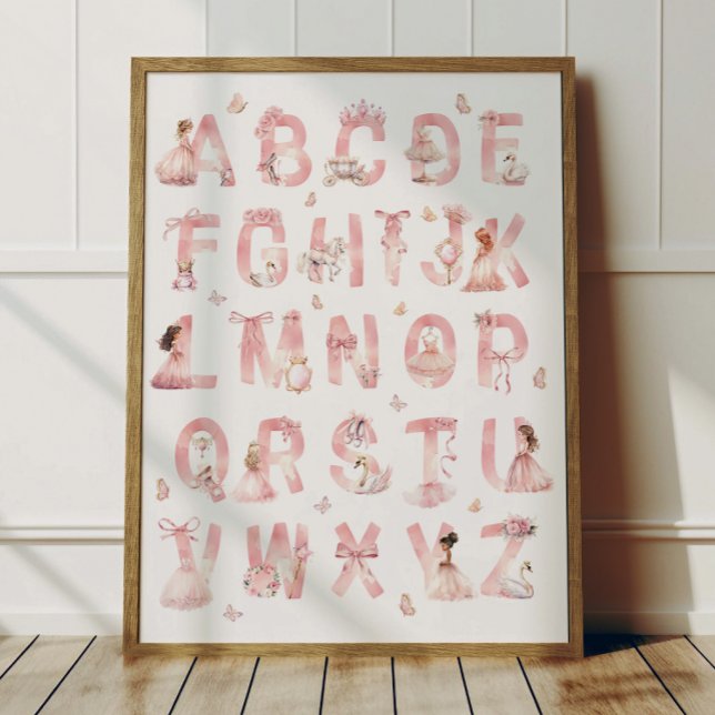 Princess Alphabet ABC Poster Kids Room Decor (Creator Uploaded)
