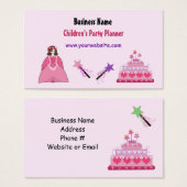 Princess and Cake Children's Party Planner (Front & Back)