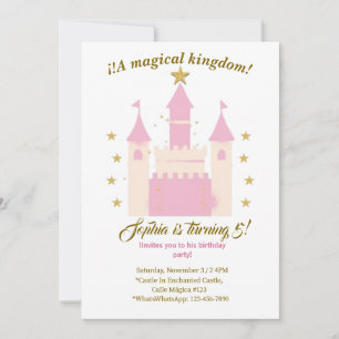 Princess and Castle Birthday Invitation "Childre