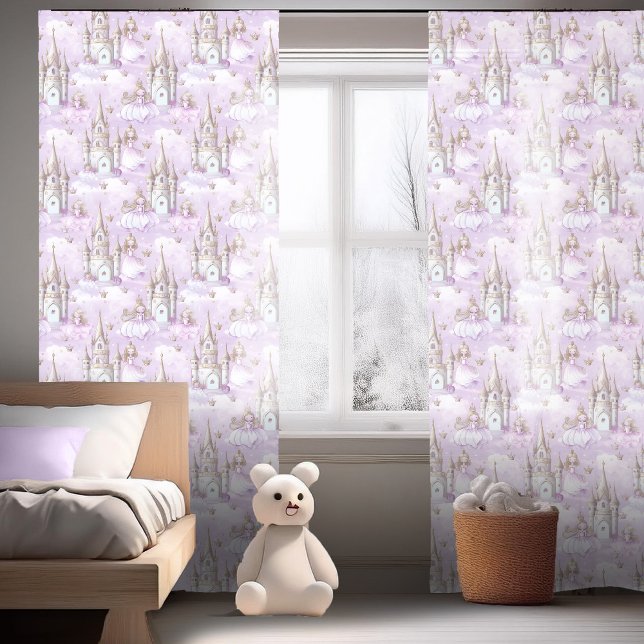 Princess and Castle Lavender ID1053 Sheer Curtains (Creator Uploaded)