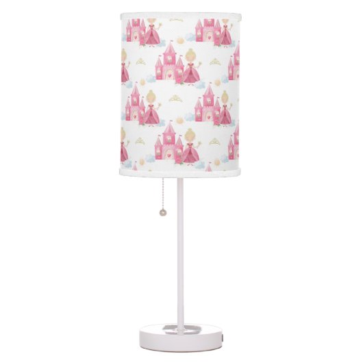 Princess And Castle Pink Girls Nursery Table Lamp (Right)